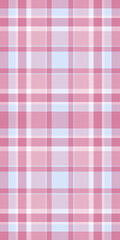 Stylish texture tartan pattern, gift vector textile fabric. Girly plaid seamless background check in light and pink colors.