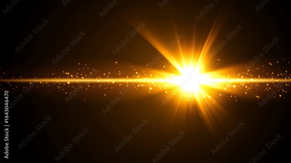 Poster golden light rays shimmer and shine, creating an abstract display of brilliant radiance and glow