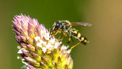 Close-up of a wasp on a flower