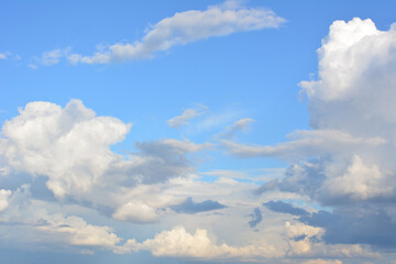 Cloudscape A vibrant blue sky dotted with fluffy white clouds