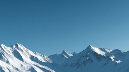 Obraz premium Majestic Snow-Capped Mountain Peaks Under Clear Sky 