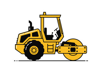 road roller construction machine vector illustration
