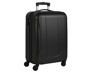 Black Travel Suitcase, Isolated on Transparent Background, PNG