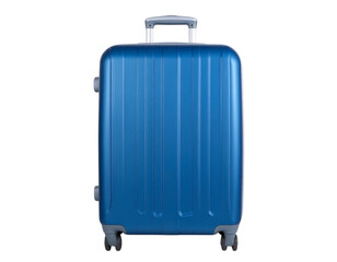 Blue Travel Suitcase, Isolated on Transparent Background, PNG