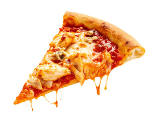 Buffalo Chicken Pizza Slice, Isolated on Transparent Background, PNG