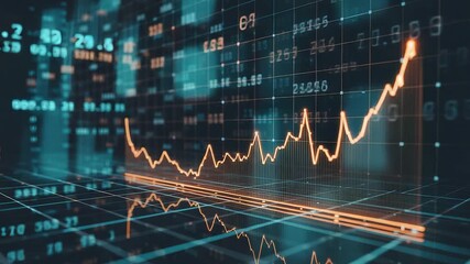 Financial stock market chart with glowing orange line graph on digital screen showing rising trend and futuristic data interface background

 - Powered by Adobe