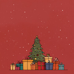 Obraz premium Merry Christmas, creative artwork illustration