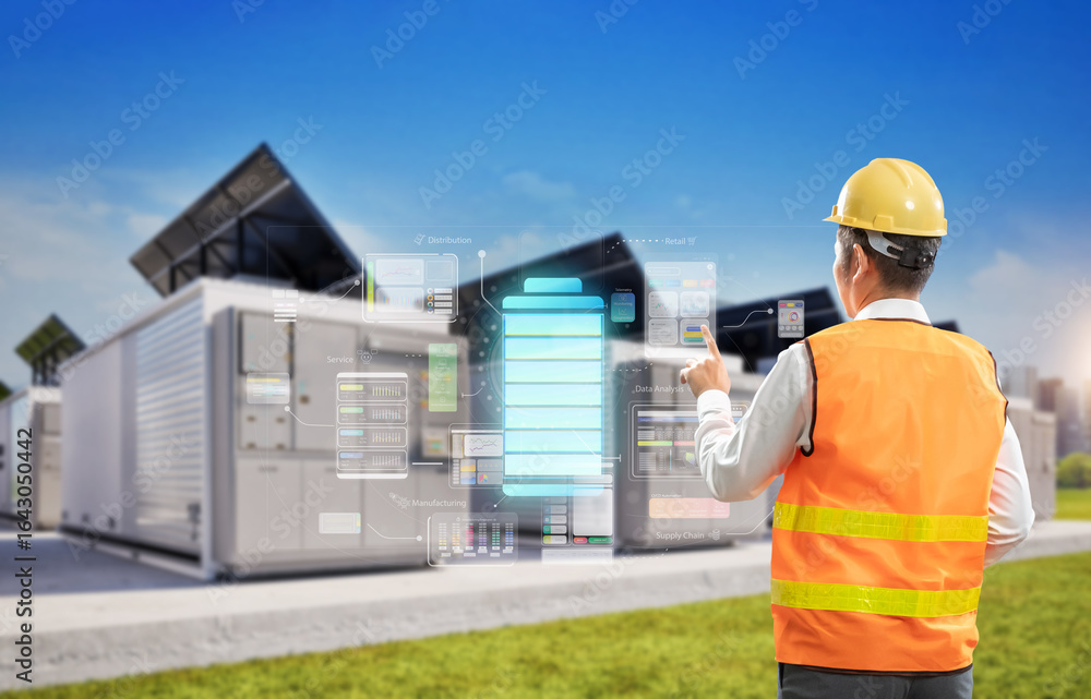 Poster engineer control energy storage system or battery container unit