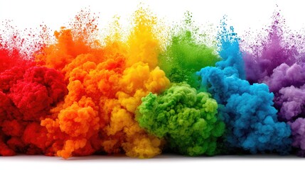 Colorful powder explosion on white background
