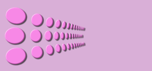 Abstract pink 3d circles background for text