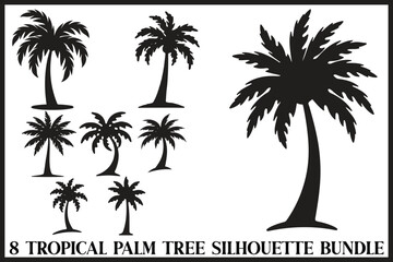 Island Palm Tree Clipart Set