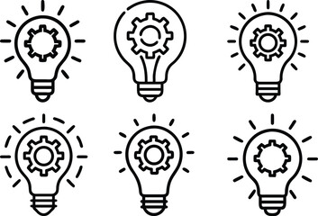 Innovation Ideas Lightbulb Gear Business Concept