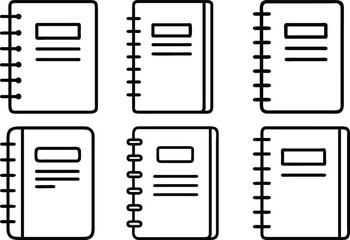 Spiral Notebook Icons Set Planning Organization Education Business