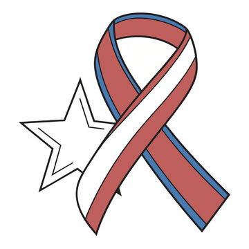 patriotic ribbon star design clip art preview