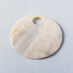 Round White Mother of Pearl Pendant with Hole