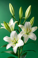 Fototapeta premium white lilies isolated on white