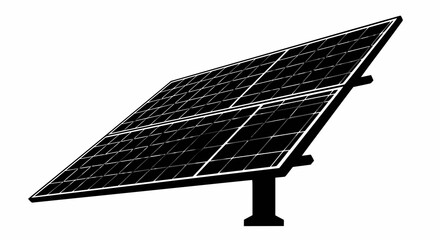 Obraz premium Bold Black & White Solar Panel Silhouette: Sustainable Energy Icon
