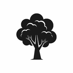 Stylized Oak Tree Silhouette: Vector Graphic for Nature Designs