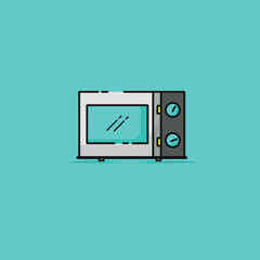 microwave icon vector design with outline and color
