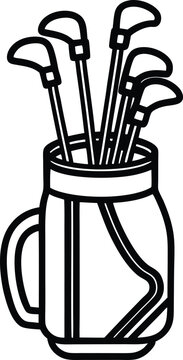 black golf clubs in bag clip art preview