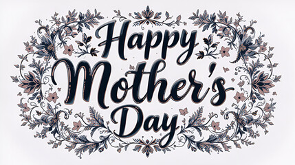 A typography for the text happy mother's day calligraphy style with simple ornament for t shirt design vector art illustration
