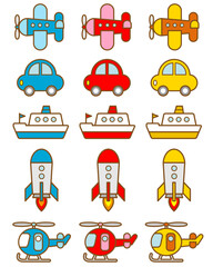 乗り物のイラストセット