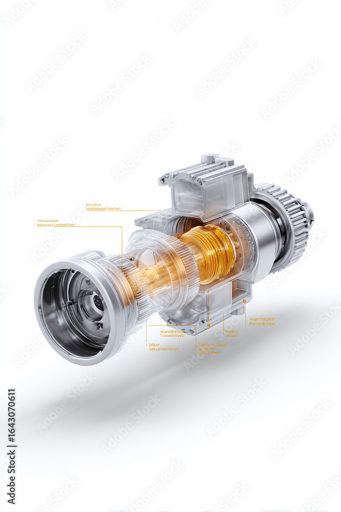 Poster detailed 3d rendering of a complex mechanical gear system. represents engineering, innovation, and t