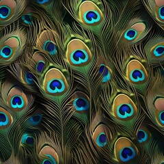 Obraz premium high quality beautiful perfect Detailed Peacock Feather Pattern