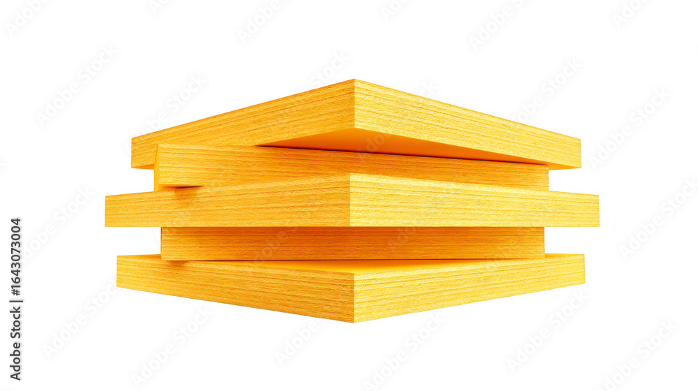 Poster stacked wooden planks in vibrant yellow color create visually appealing and modern design element. s