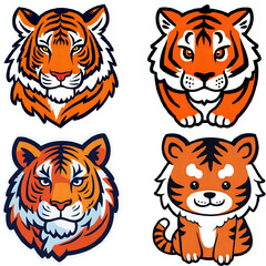 set of tiger heads