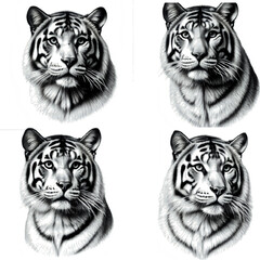 tiger on white background