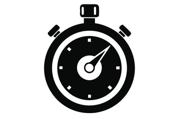 Black stopwatch displaying elapsed seconds in form on a white background