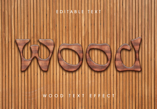 Realistic Wood Text Effect Mockup for Rustic Typography