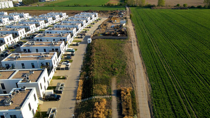 Modern area houses streets townhouse nature city