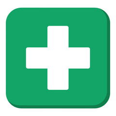 Obraz premium Green medical cross symbol representing healthcare services and support
