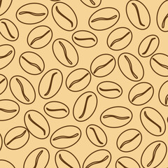 coffee beans seamless pattern. Coffee beans background
