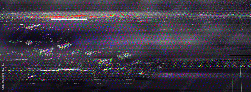 Poster pixel glitch texture with digital distortion effect - horizontal scan lines and corrupted data patte