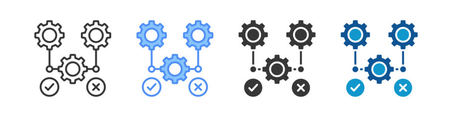 Process Icon Set Multiple Style Collection