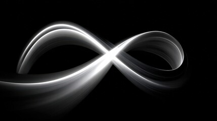 Abstract light swirl forming an infinity symbol on a black background.
