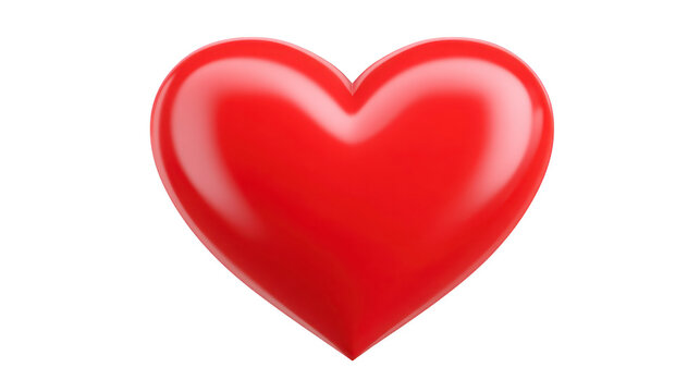 Vibrant red heart symbol representing love and affection, perfect for conveying emotions in various contexts. This glossy heart shape adds touch of warmth and positivity to any design