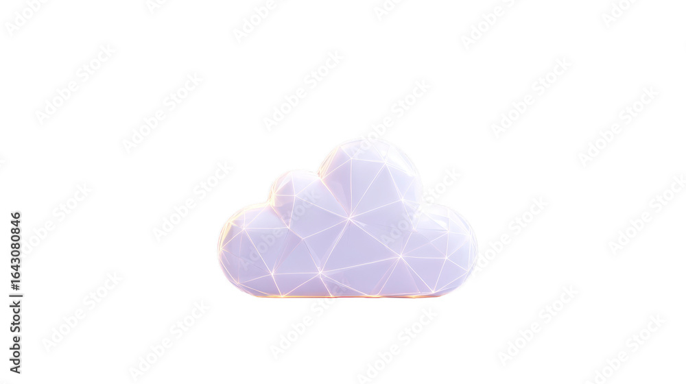 Poster stylized cloud design featuring geometric pattern, symbolizing technology and digital concepts. this