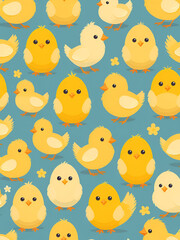 Cute yellow chicks eggs animals easter isolated on transparent background