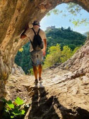 hiker in the mountains