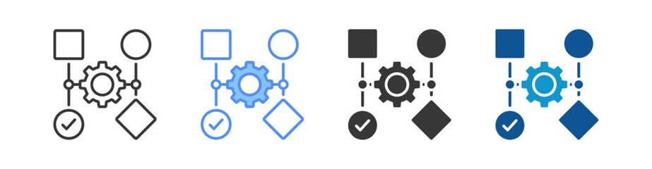Workflow Icon Set Multiple Style Collection