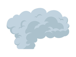 Smoke Cloud and Dust Explosion Puff, smog flow cartoon