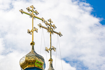 Two golden crosses of Orthodox Church
