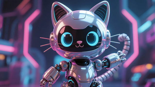 cute robot cat 