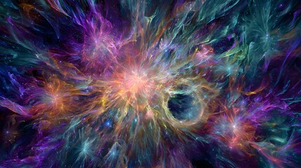 Fototapeta premium Abstract fractal. Creative illustration background. Colorful galaxy. Abstract space background.