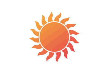 Stylized Orange Sun with Flamed Rays Graphic.
