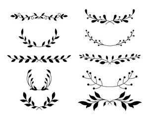 Hand Drawn Divider, Floral Borders Vector. Doodle dividers hand drawn line borders vector image Doodle Dividers Hand Drawn Line Borders Wedding Decoration Elements.